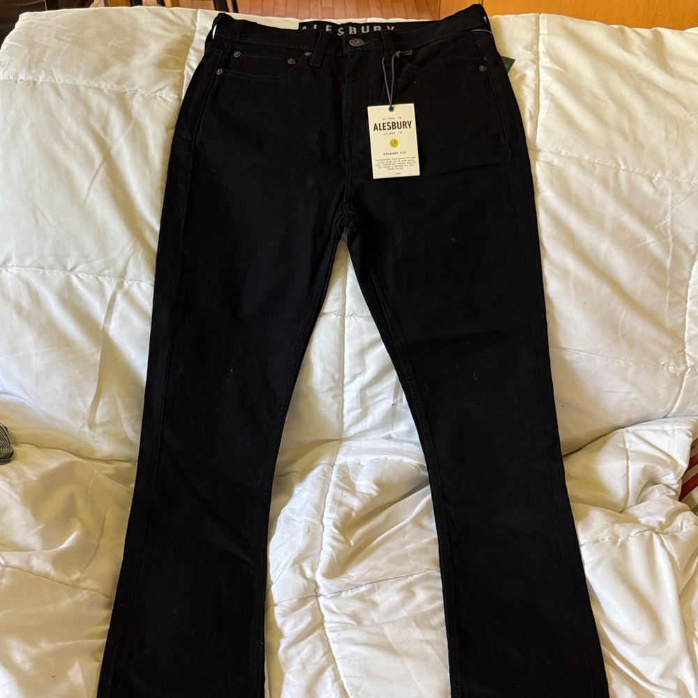 Alesbury Men's Slim Fit Black Jeans